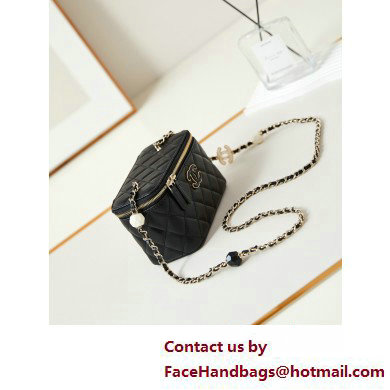 Chanel Lambskin, Resin  &  Gold-Tone Metal Clutch with Chain Bag AP3213 Black 2025